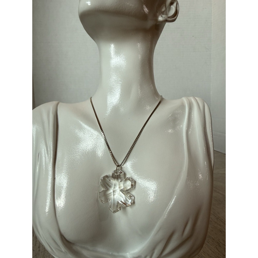 IBB 925 Sterling Silver Quartz Crystal Snowflake Pendant Earrings Vintage Set - Picture 15 of 16